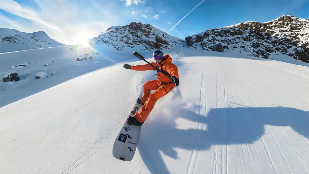 Insta 360 camera skiing